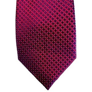 Neiman Marcus bold slightly iridescent magenta & navy mini print luxury tie